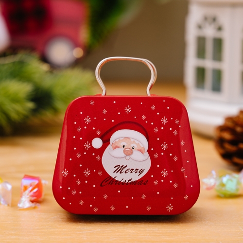 

Christmas Decorations Handbag-shaped Candy Box Children Gift Iron Box(A)