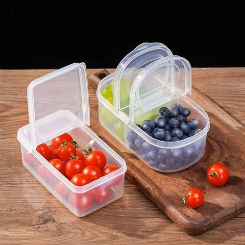 

2pcs /Set Round 600ml+Square 500ml Fruit Vegetable Small Dispenser Refrigerator Fresh Storage Boxes