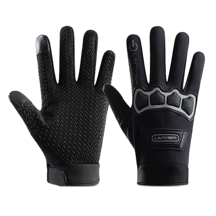 LANYIER Fall Winter Motorcycle Outdoor Riding Gloves Men Velvet