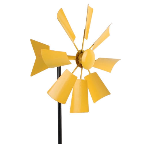 

Landscape Craft Rotating Windmill Ornament Outdoor Rustic Garden Decoration Inserts(Yellow)