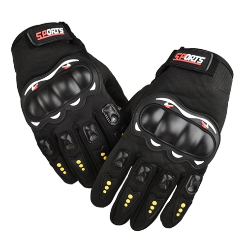 

Motorcycle Gloves Men Riding Racing Anti-Slip Hard Shell Outdoor Full Finger Touchscreen Gloves, Size: Average(Black)