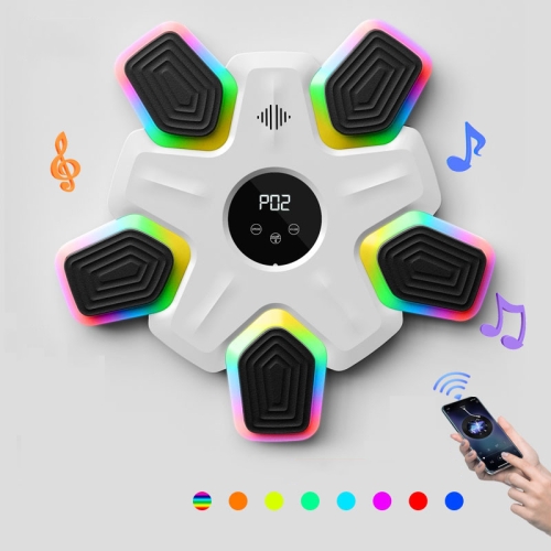 

Bluetooth Music Boxing Machine with Colorful Lights, 4 Modes and 9 Speed Adjustment, Spec: Only Machine White