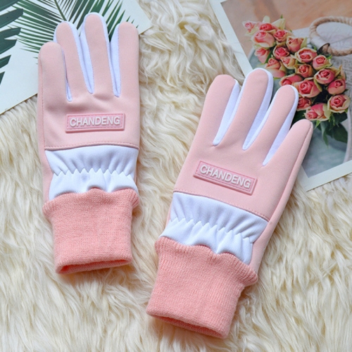 

Winter Ski Velvet Warm Gloves Touch Screen Outdoor Riding Waterproof Windproof Gloves, Size: Average(Pink)