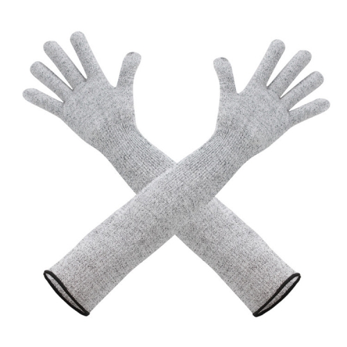 

1pair Extended Anti-Cut Sleeve Gloves HPPE Anti-Scratch Arm Guard Anti-Bite Labour Gloves, Length: 20cm Gray