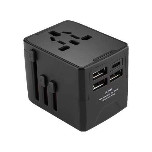 

3 x USB & 1 x USB-C / Type-C Travel Plug Adapter International Universal Charging Block(Black)