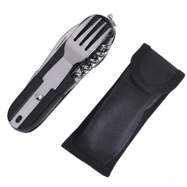 

SY-FT008 7-in-1 Multifunctional Outdoor Camping Portable Folding Tableware Combination(Black)