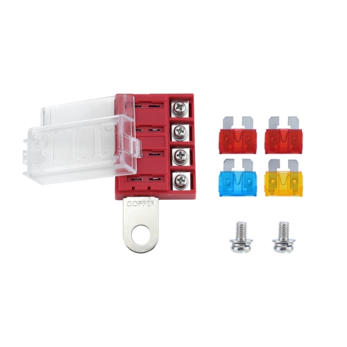 

4-way RV Yacht Ignition Protection Battery Terminal Fuse Block, Specification: One