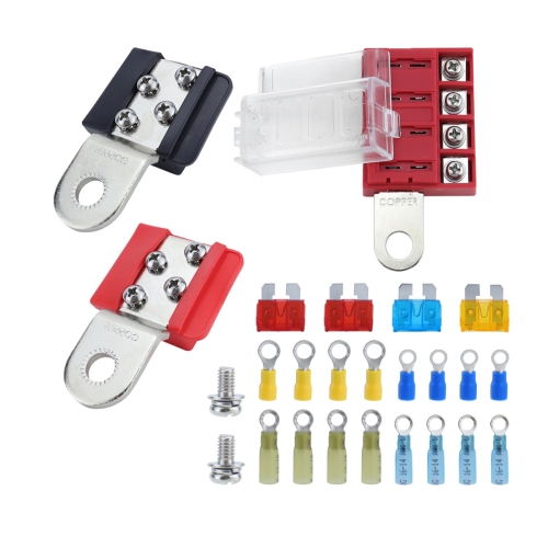 

4-way RV Yacht Flame Retardant Waterproof Battery Terminal Fuse Block(One)