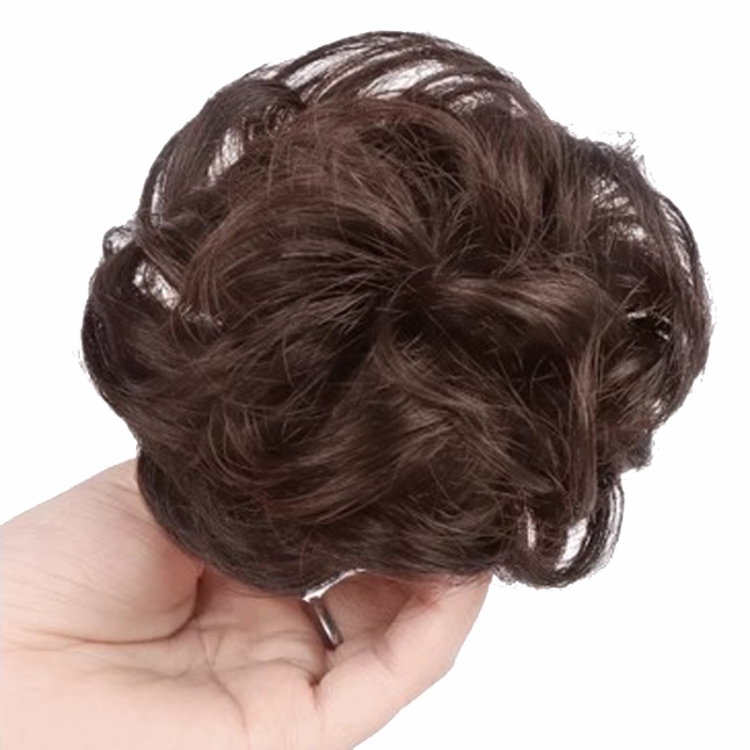 

Ladies Fluffy Natural Pods Wig Grab Clip Plate Hair Buns(Dark Brown)