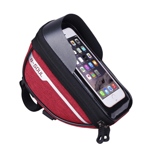 

B-SOUL Bicycle Handlebar Bag Mountain Bike Riding Touch Screen Cell Phone Bag(Red)