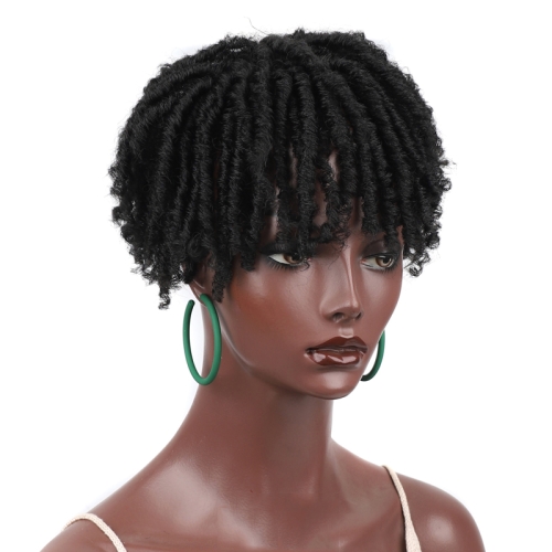 

Personalized Hollow Curl Hip Hop Short Hair Dirty Braid Wig Blocks, Model: 1B