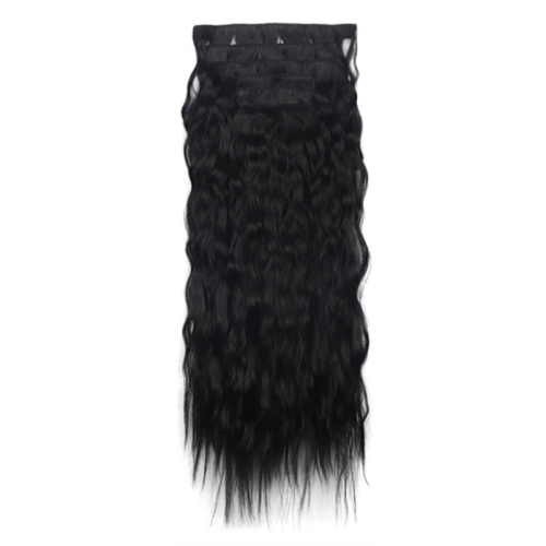 

7pcs / Set Clip-On Corn Hair Extension Pieces 16-Card Cornrow Curl Wig, Color: 1B#