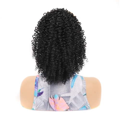 

Ladies Fluffy Short Small Curly Ponytail Wig, Color: 1B#