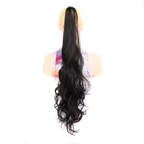 

Ladies Wrap Around Magic Wand Ponytail Long Curly Wig, Color: 1B#