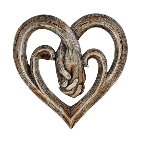 

20 x 20cm Hand Holding Hand Heart Shaped Wooden Wall Decoration Crafts Pendant