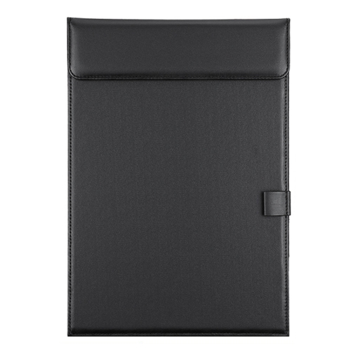 

Leather A4 Meeting Clip Pad Business Office Document Clip Board Sticky Note Clip Writing Pad(Black)