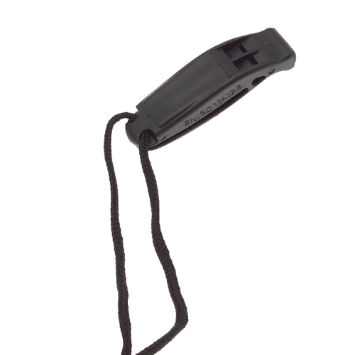 

Dual-Frequency Outdoor Survival Whistle With Built-In Lanyard(Black)