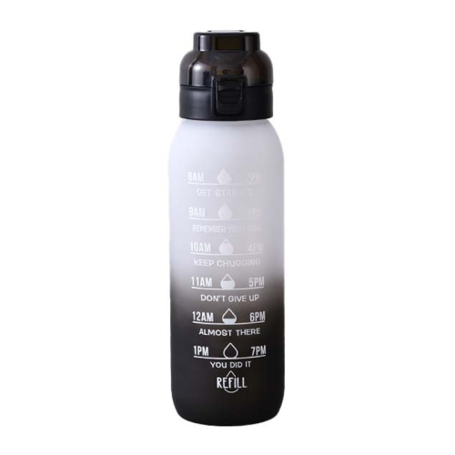 

1000ml Large Capacity Tritan Water Mug Gradient Color Outdoor Sports Water Bottle(White Black)