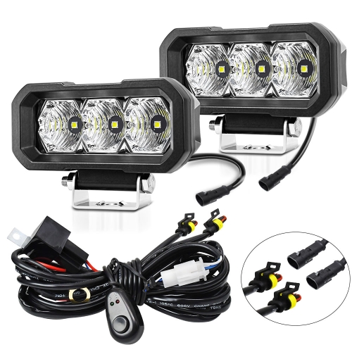 

E23 40W 9V-30V 5 Inch Waterproof 3-Eye Headlight(Spotlight White Light)