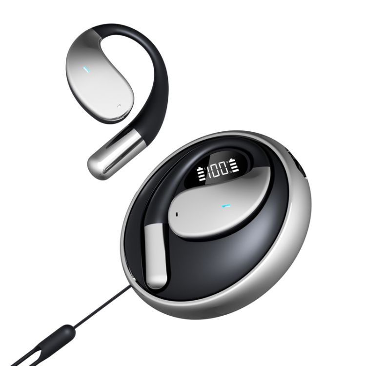

Q93 Planet Energy Ring Rotating Open-Ear Bluetooth Earphone With Lanyard(Black)