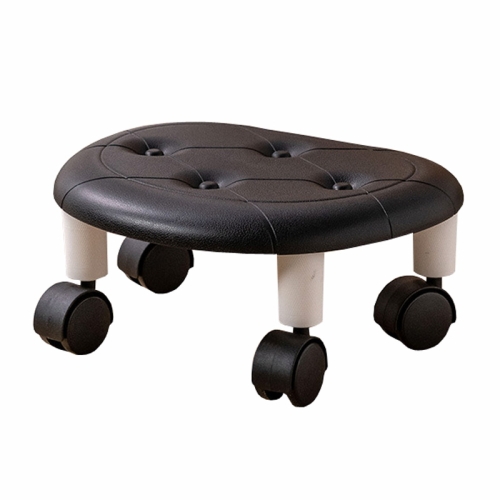 

Bedroom Simple Universal Wheel Imitation Leather Pulley Low Stool(Black)