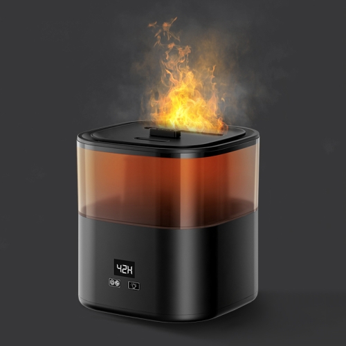 

JSQ-58 1.1L large Capacity Digital Display Flame Atomization Humidifier, Color: Matt Black(EU Plug)