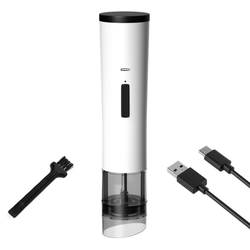 Multifunctional Kitchen Seasoning Electric Grinder Adjustable Coarse and Fine Pepper Grinder(White)