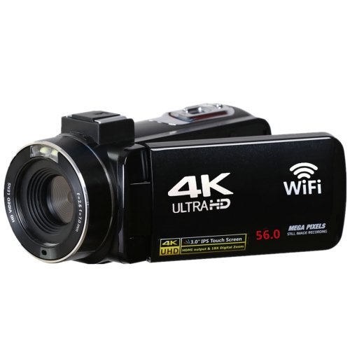 

4K Digital Video Camera 3 Inch IPS Touch Screen 56MP 18X Digital Zoom WiFi Camcorder, Spec: Standard