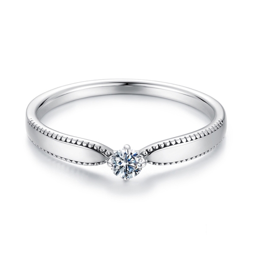 MSR062 S925 Sterling Silver Platinum-plated Shining Moissanite Ring(6)