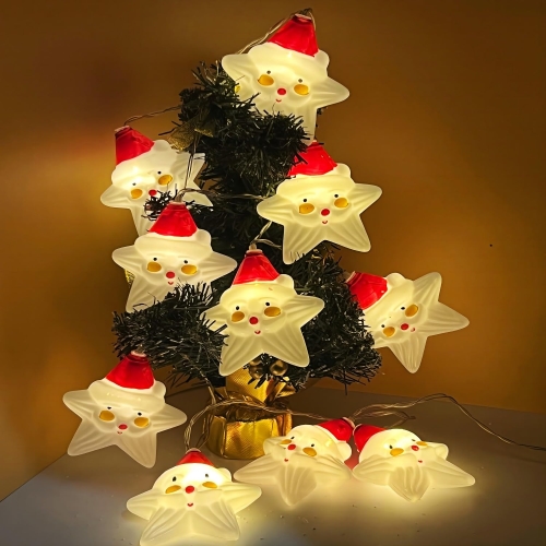 

USB Christmas Light String LED Decoration Holiday Window Atmosphere Light, Length: 1.5m 10 Lights(Star Santa Claus)