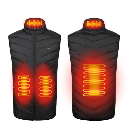 4 Area Single Control USB Electric Heating Undershirt Intelligent Warm Vest, Size: S(Black)