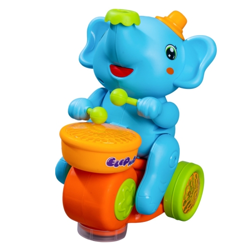 Children Electric Ball Blowing Drumming Elephant Sound Light Toy Car(Blue)