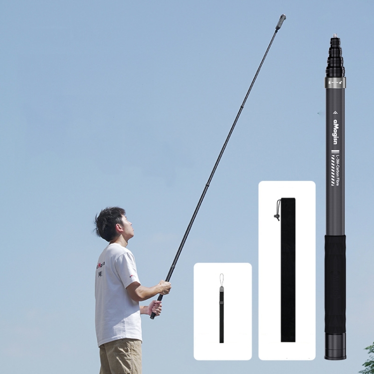 

aMagisn 3m Carbon Fiber Invisible Selfie Stick Extension Rod For Action Camera