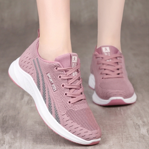 

Women Casual Shoes Breathable Sneakers Versatile Comfortable Soft Sole Mesh Running Shoes, Size: 36(Pink)