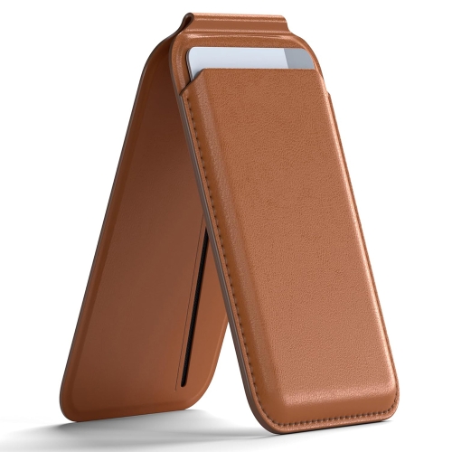 

Mobile Phone MagSafe Wallet Card Holder With Adjustable Stand(Saddle Brown)