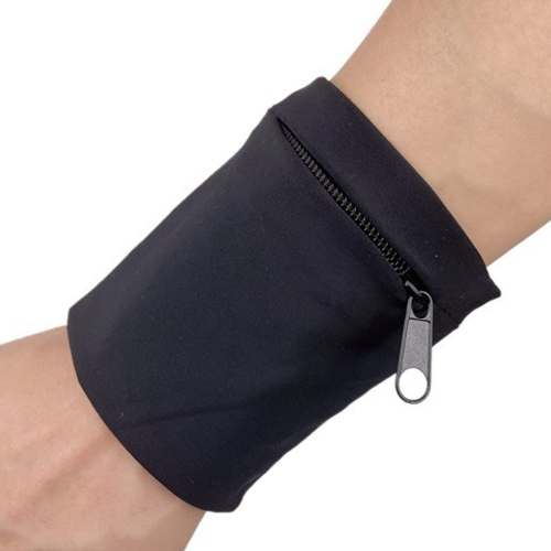 Outdoor Fitness Elastic Band Mobile Phone Arm Bag(Black)