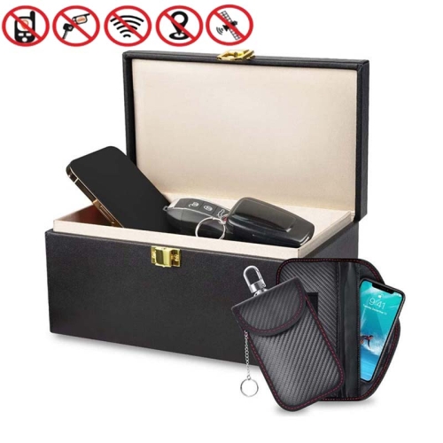 

3 In 1 Large Car Shield Key Bag Anti-Magnetic Cell Phone Case RFID Protective Box