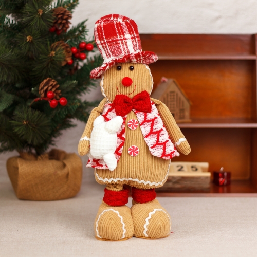 Christmas Decoration Ornament Gingerbread Man Retractable Window Figurine(Boy)