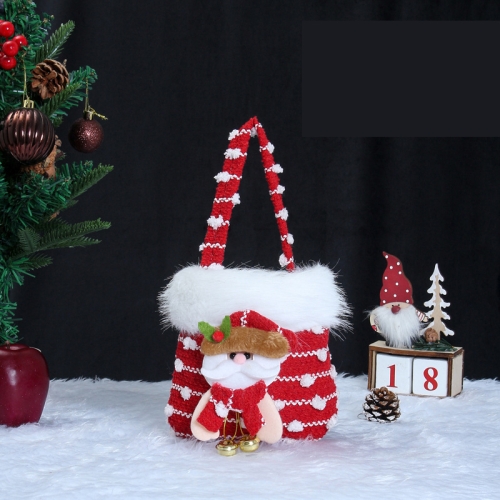 

Knitted Velvet Gift Bag For Christmas Presents With Handle And 3D Doll Decoration, Style: Old Man