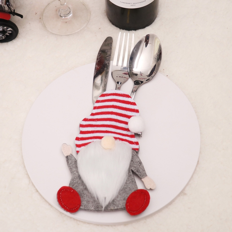 

A Style Cartoon Faceless Doll Knife Fork Cover Christmas Decorations