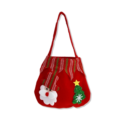 

Christmas Children Gift Velvet Handbag Christmas Eve Candy Apple Bag(Santa Claus)