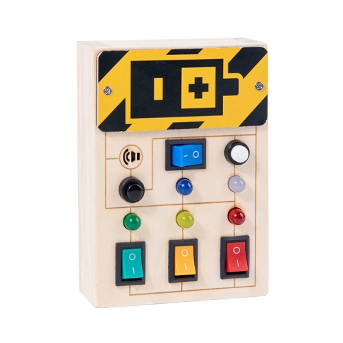 

Montessori Busy Board Sensory Toys Wooden With LED Light Switch Control Board Children Educational Toy, Style: Basic Square