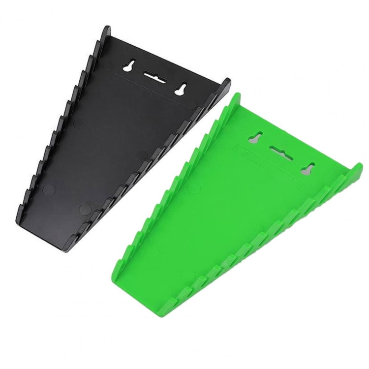 

12-Slot Plastic Magnetic Removable Tray Wrench Storage Bracket(Black+Green)