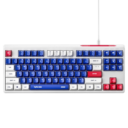 

Inphic K902 Wired Keyboard 87 Keys Mute Light-up Mecha Office Home Gaming Computer Keyboard(Blue White)