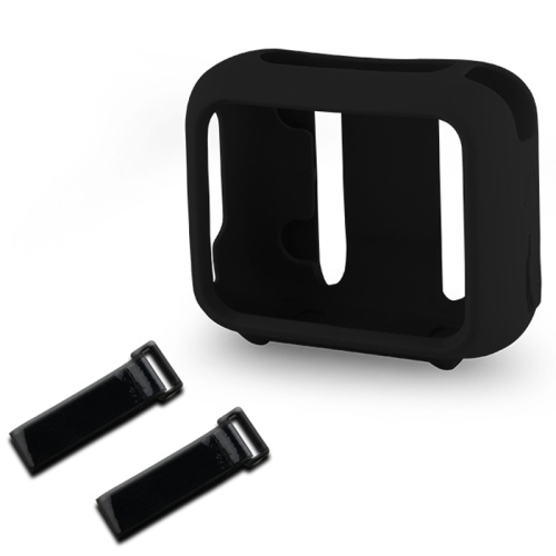 

For JBL Go 4 Speaker Silicone Cover With Fixing Strap for Bike Golf Cart(Black)