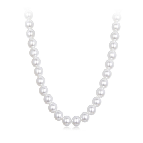 

S925 Sterling Silver Platinum-plated Pearl Necklace, Size: 5mm