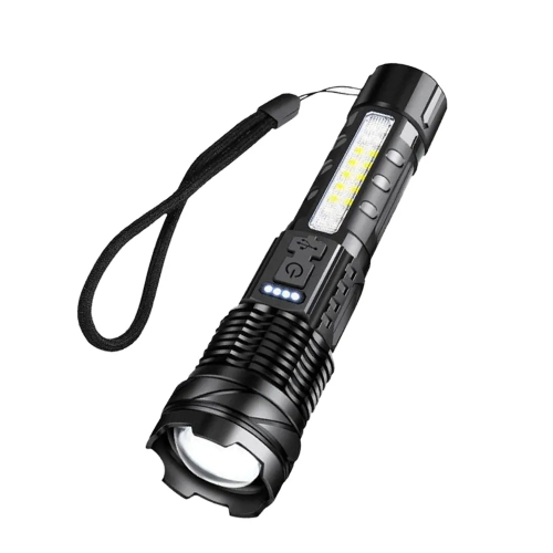 

E-SMARTER A76 Telescopic Zoom COB Side Light Strong Light Torch, Style: P50 Bulb