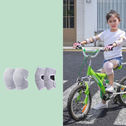 

Nailekesi Kids Outdoor Sports Equipment Anti-fall Protective Gear, Color: Gray Purple 4 In 1(S)