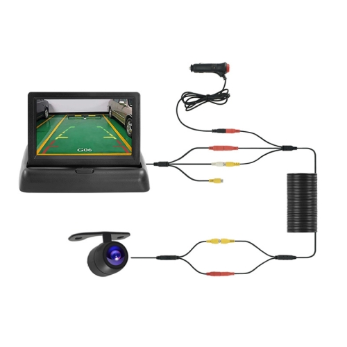 4.3 Inch Display Night Vision Waterproof Reversing Camera +7 Meter Extension Cable, Color: Detachable Screen + Butterfly Camera