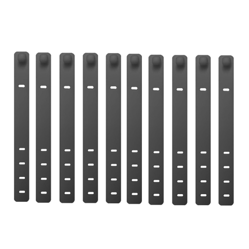 

10pcs /Pack 125mm Silicone Cable Tie 4 Hole Wire Winder Fastener(Black)